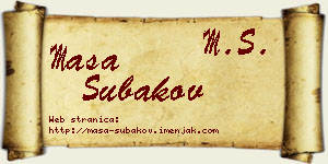 Maša Subakov vizit kartica